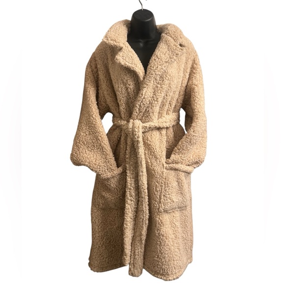 Adrienne Vittadini Cozy Tan Robe One Size Fits Most - Picture 2 of 4
